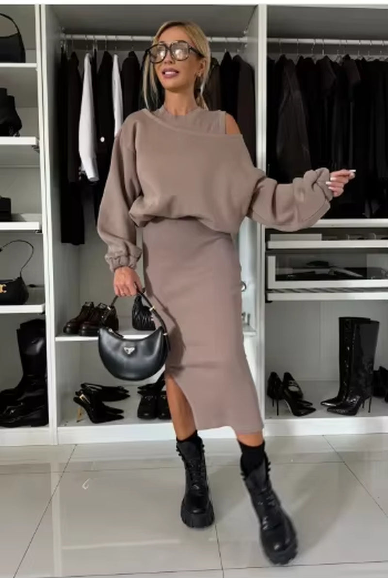 Urban Luxe: 2-Piece Casual Sport Chic Set for Women