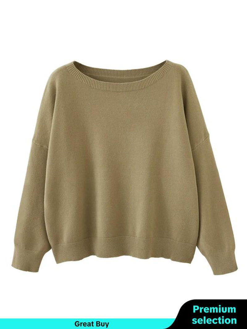 Scoop Neck Knitted Sweater