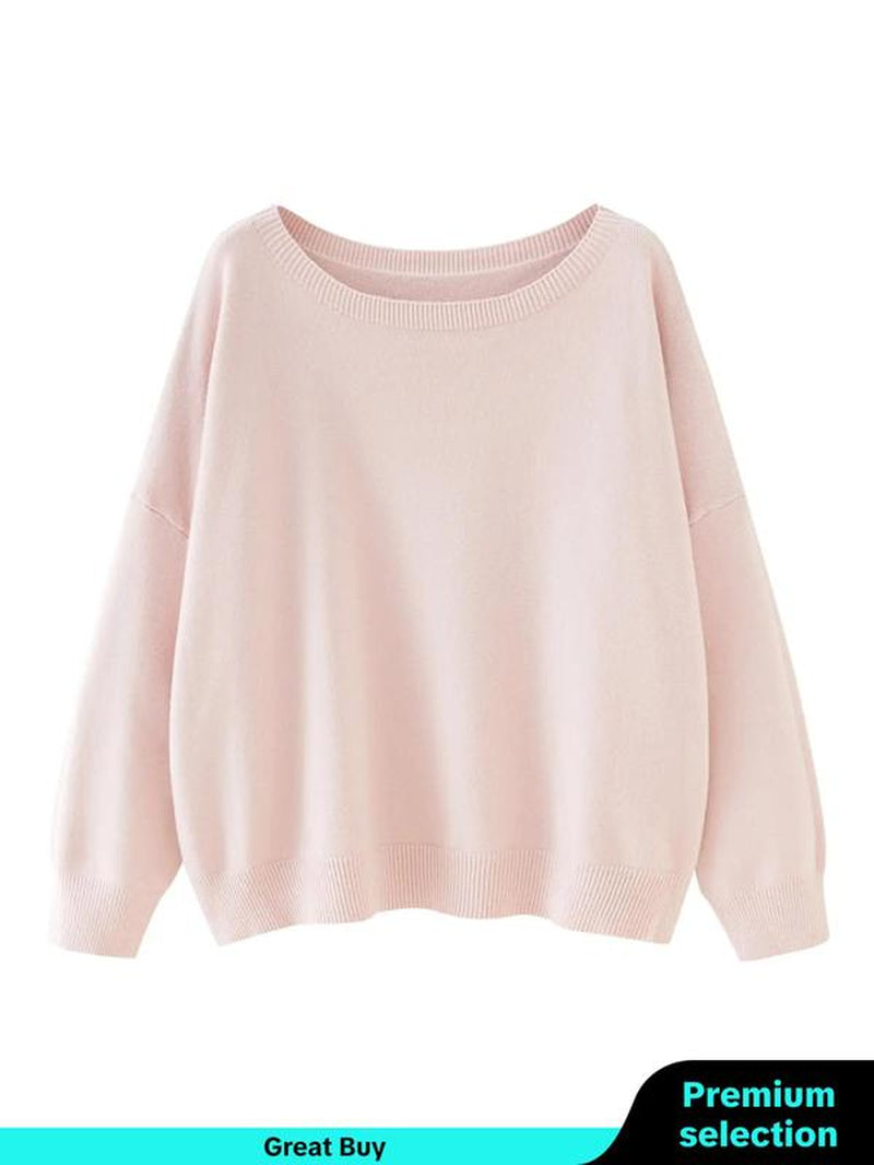 Scoop Neck Knitted Sweater