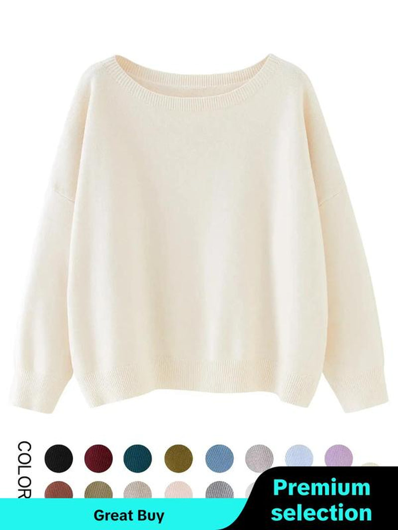 Scoop Neck Knitted Sweater