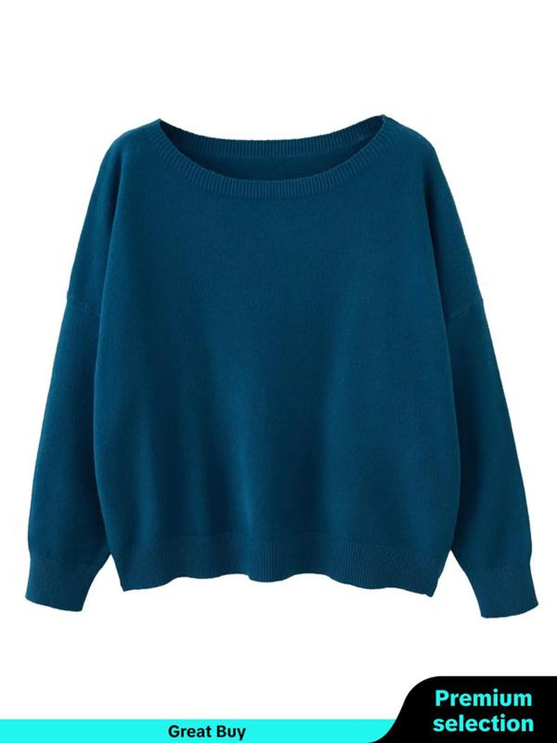 Scoop Neck Knitted Sweater