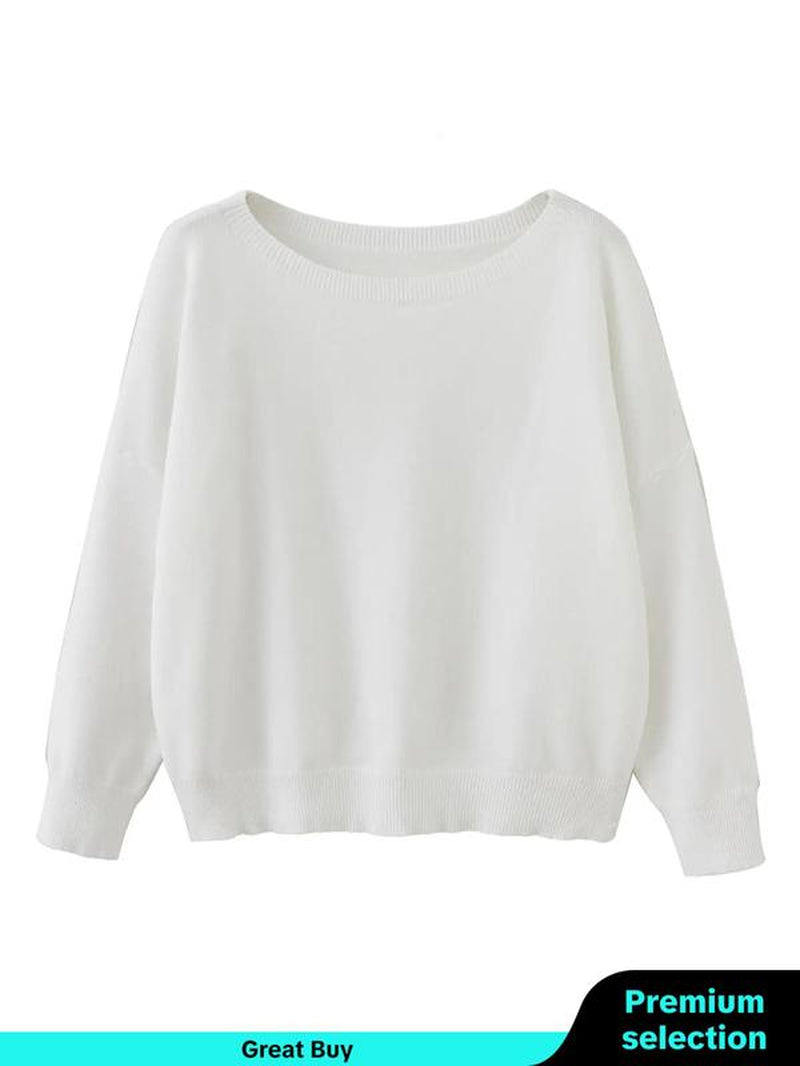 Scoop Neck Knitted Sweater