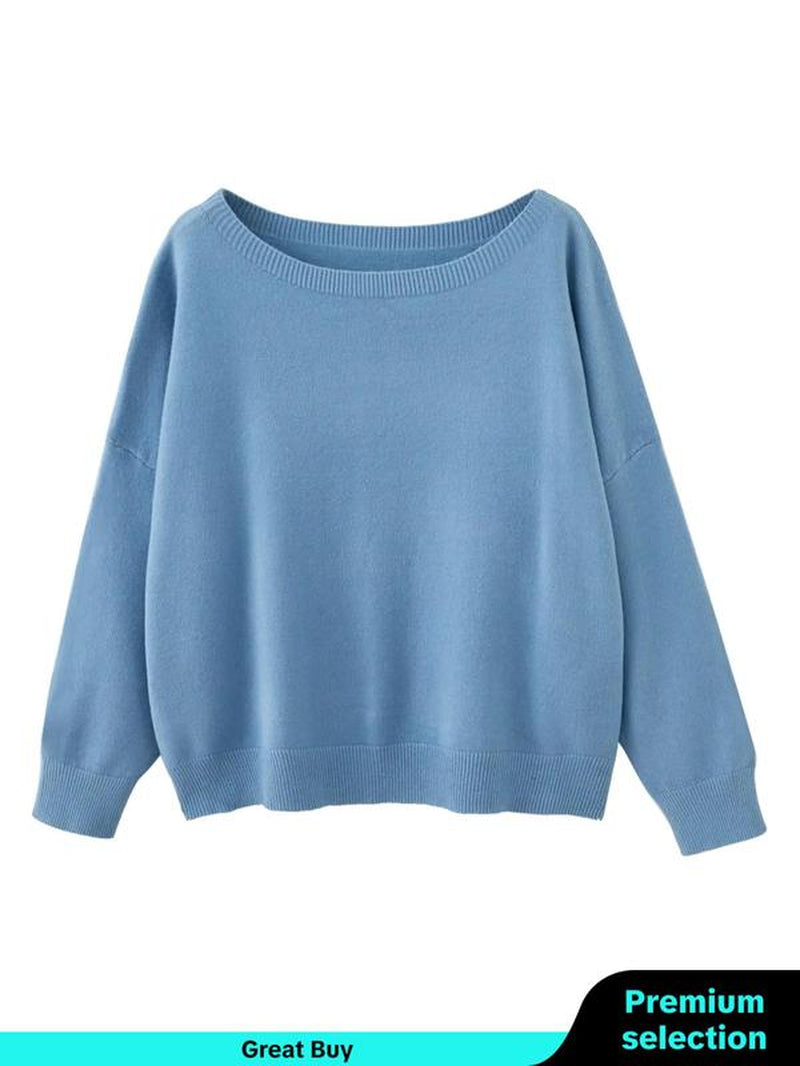Scoop Neck Knitted Sweater