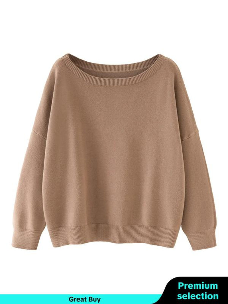 Scoop Neck Knitted Sweater