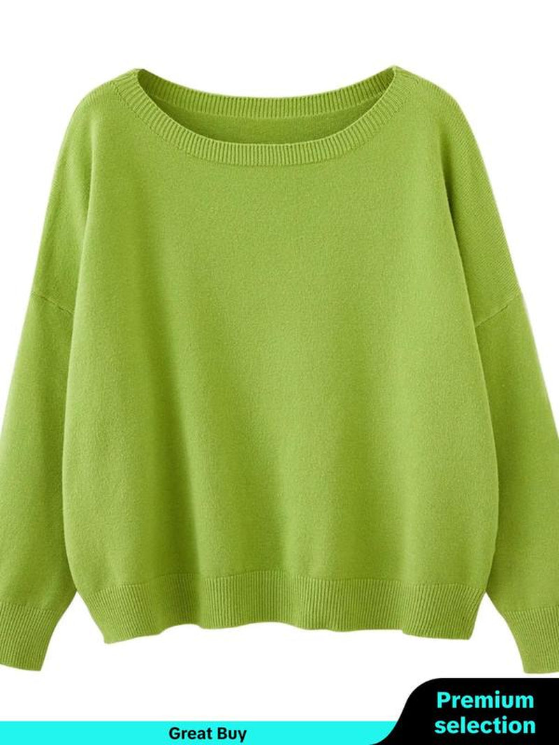 Scoop Neck Knitted Sweater