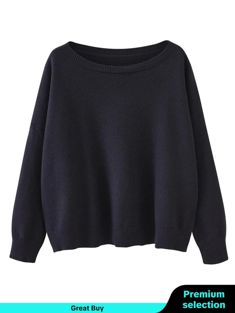 Scoop Neck Knitted Sweater