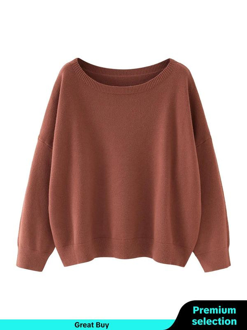 Scoop Neck Knitted Sweater