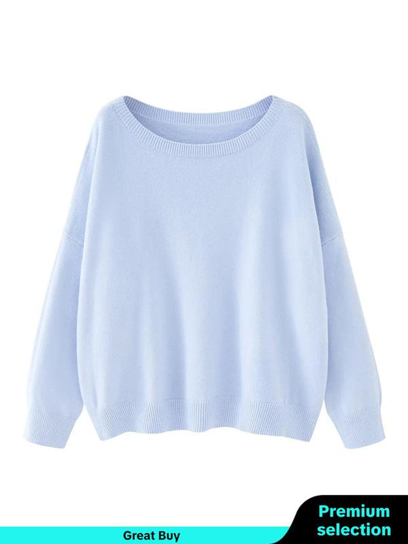 Scoop Neck Knitted Sweater